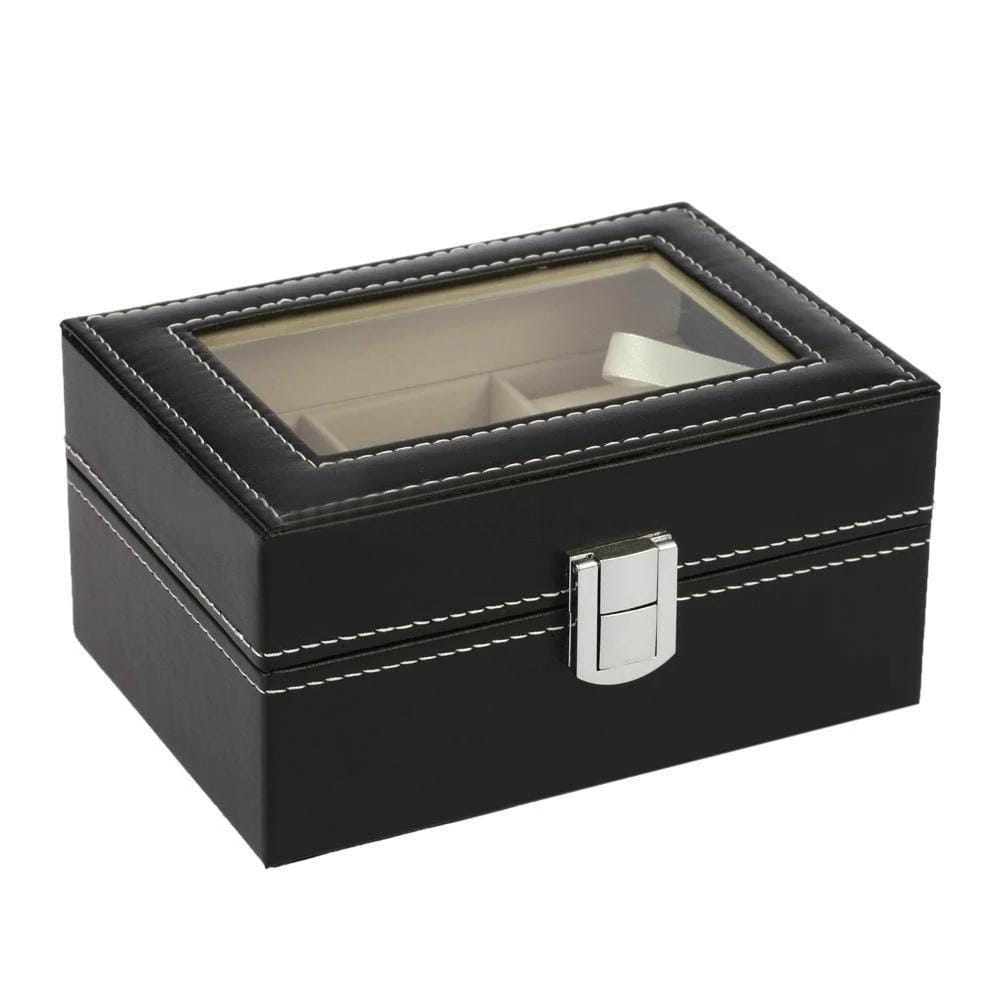 LEATHERETTE WATCH BOX <br/>3 SLOTS