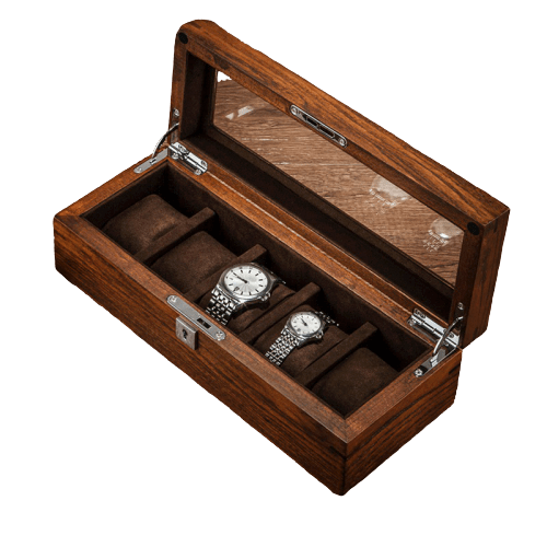 SOLID WOOD WATCH BOX <br/> 5 SLOTS