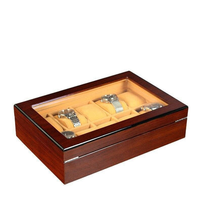 WOODEN WATCH BOX FOR STORAGE  <br/>10 SLOTS