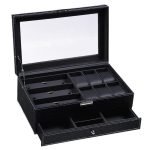 BLACK CROCODILE LEATHER WATCH CASE  6 SLOTS