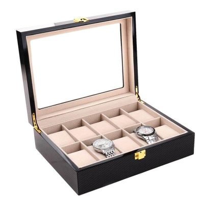 BLACK STORAGE WATCH BOX  10 SLOTS