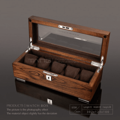 SOLID WOOD WATCH BOX <br/> 5 SLOTS