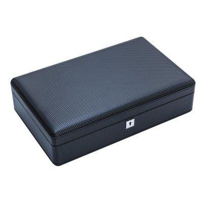 CARBON FIBER WATCH BOX WITH LOCK 12 SLOTS