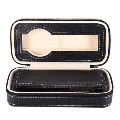 LEATHER WATCH CASE  2 SLOTS