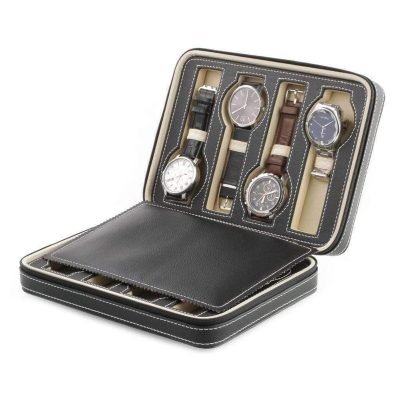 LEATHER WATCH CASE 8 SLOTS