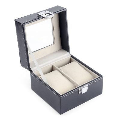 LEATHERETTE WATCH BOX 2 SLOTS