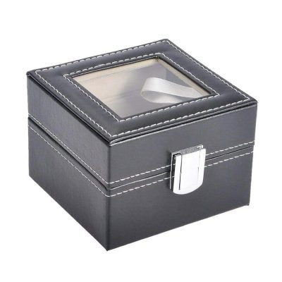 LEATHERETTE WATCH BOX 2 SLOTS