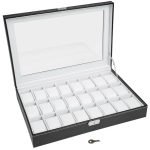 LEATHERETTE WATCH BOX 24 SLOTS