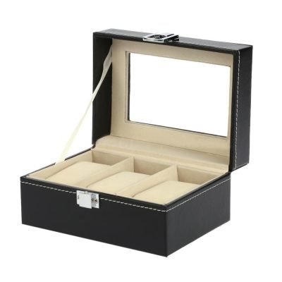 LEATHERETTE WATCH BOX 3 SLOTS