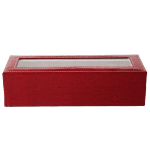 RED LEATHER WATCH BOX FOR WOMEN 6 SLOTS