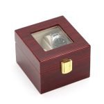 RED WOOD WATCH BOX  2 SLOTS