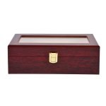 RED WOOD WATCH BOX  5 SLOTS