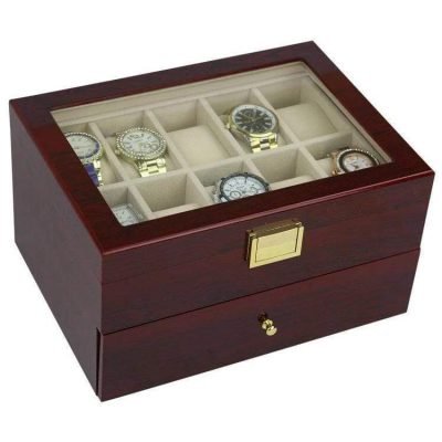 WOODEN STORAGE WATCH BOX 20 SLOTS