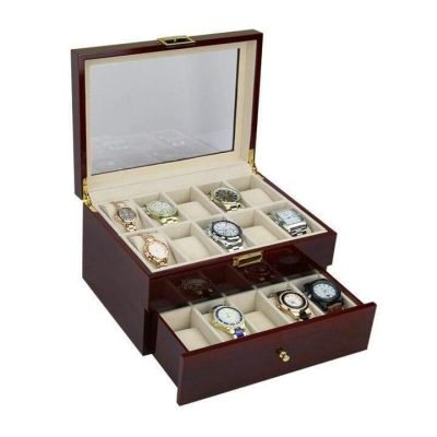 WOODEN STORAGE WATCH BOX 20 SLOTS