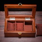 WOODEN WATCH STORAGE BOX 3 SLOTS